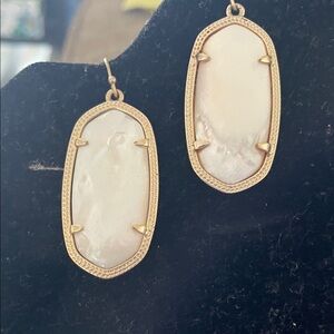 Kendra Scott Gold and Cream Earrings